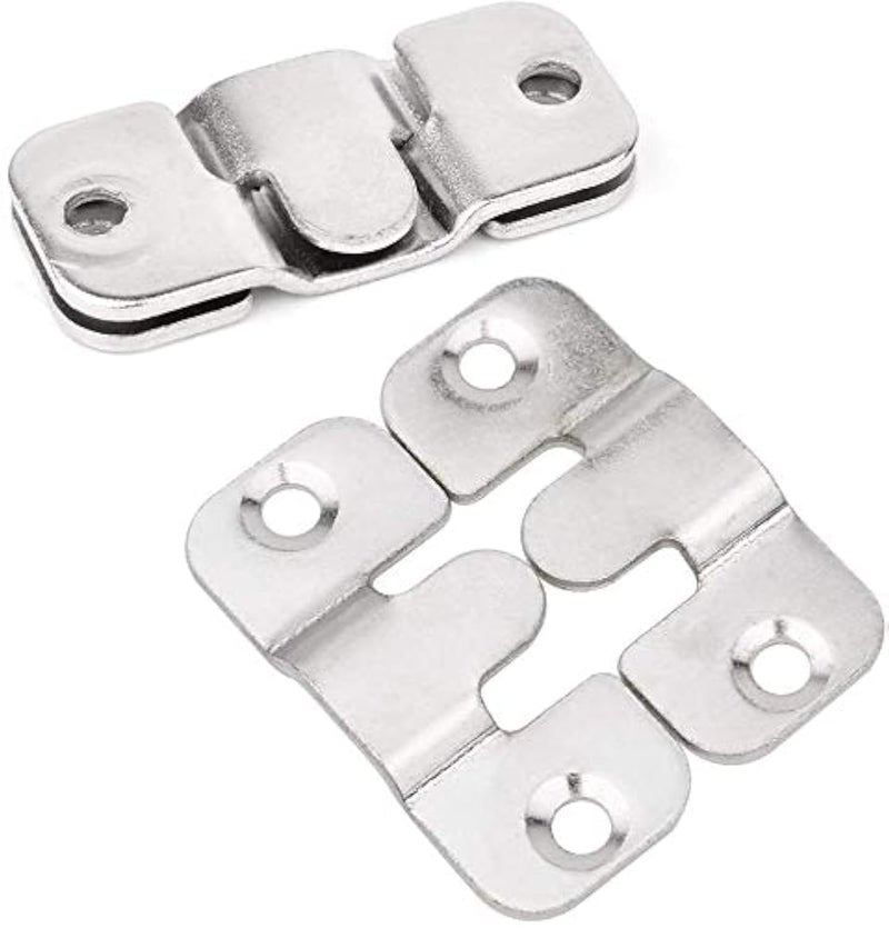 Tiberham Flush Mount Bracket, Tiberham Interlocking Photo Frame Hook, Heavy Duty Picture Hanger Z Clip Bracket for Large Picture Display Art Gallery Wall Mount Hardware (10 Pairs) - Image 1